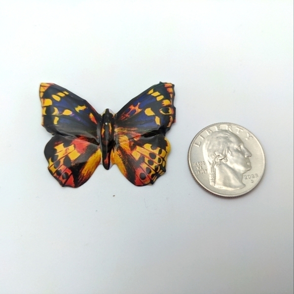 Multi-Color 2" Tin Butterfly Pin - Picture 4 of 6